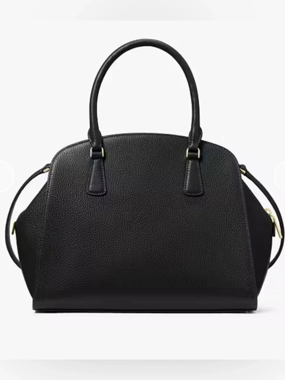 NWT Kate Spade Kyla Large Satchel Black Pebbled Leather Handbag Purse Crossbody